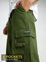 Olive Green Oversized Cargo Pants for Men